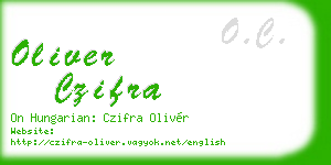oliver czifra business card
